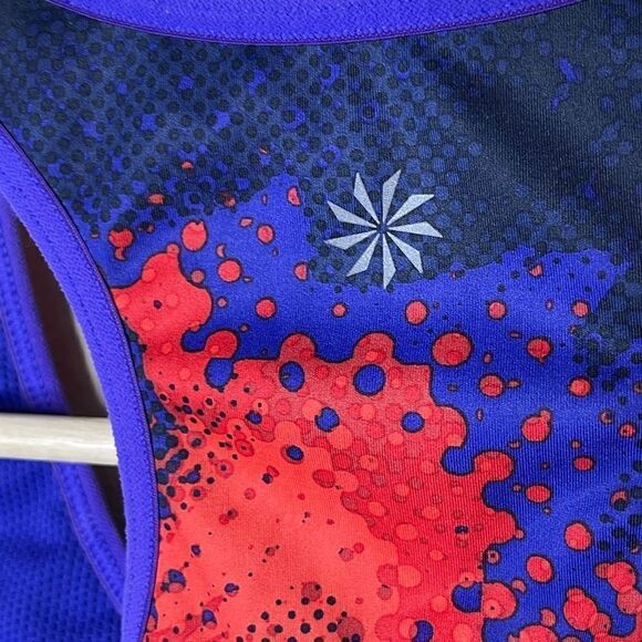 Athleta Womens Size XS Sports Bra Cutout Open Back Multicolor Workout - Picture 6 of 7